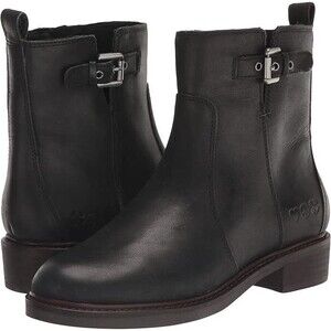 Lucky Brand Womens Quendy Black Leather Round Toe Ankle Booties Size 7.5